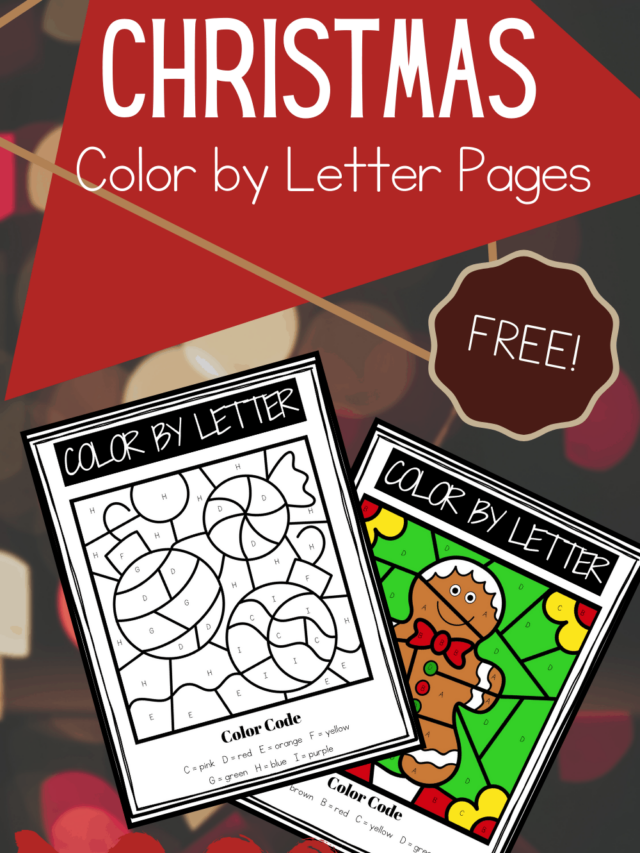 Christmas Color by Letter Worksheets Story