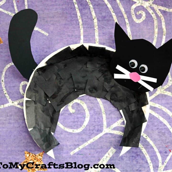 paper-plate-black-cat-halloween-kid-craft-1-scaled-720x720 Cat Crafts for Preschoolers