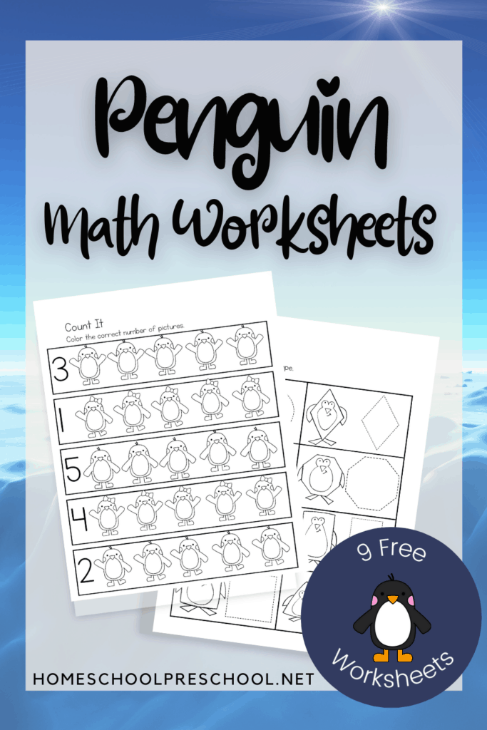 Free Penguin Math Worksheets for Preschoolers