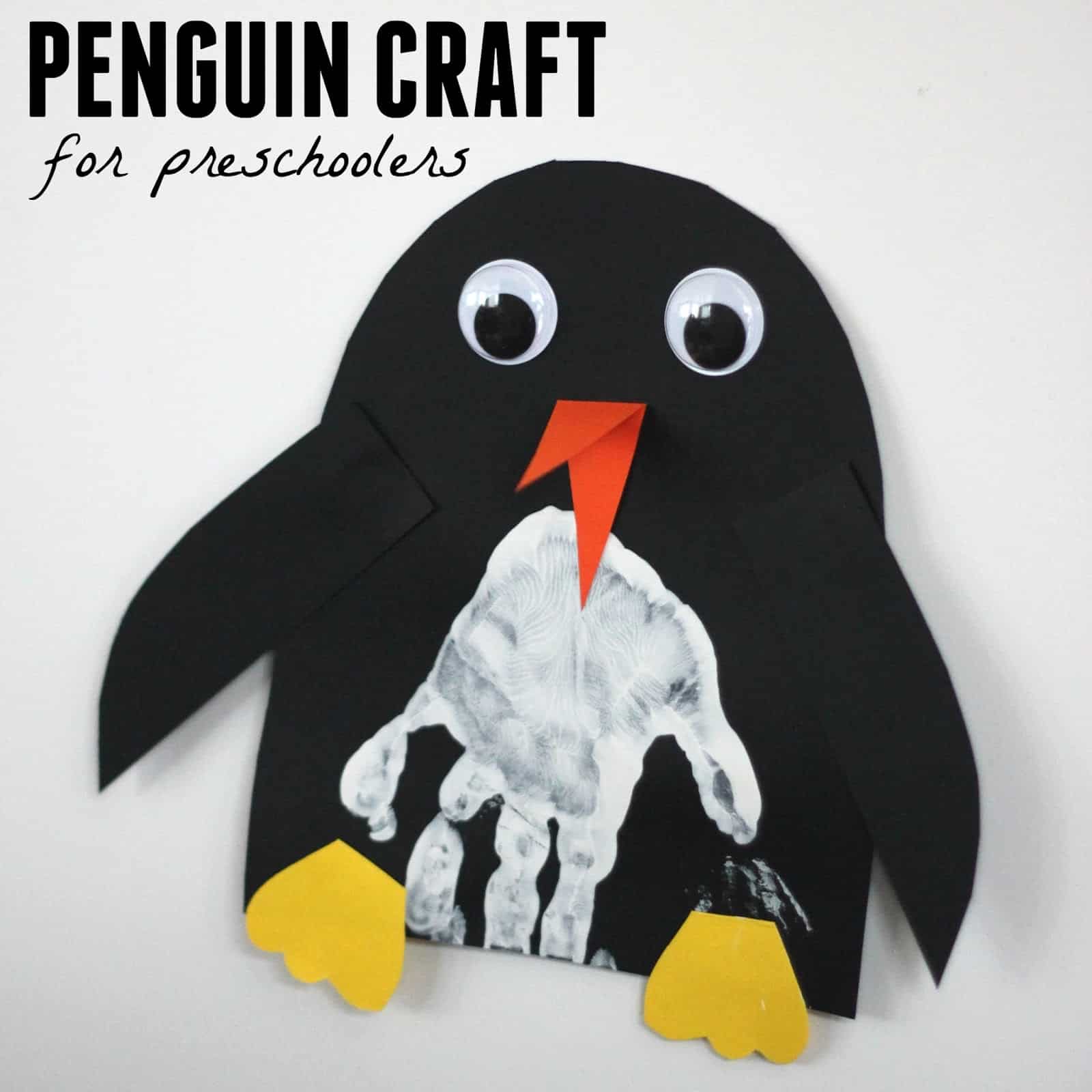 penguin2Bcraft2Bfor2Bpreschoolers Penguin Handprint Crafts