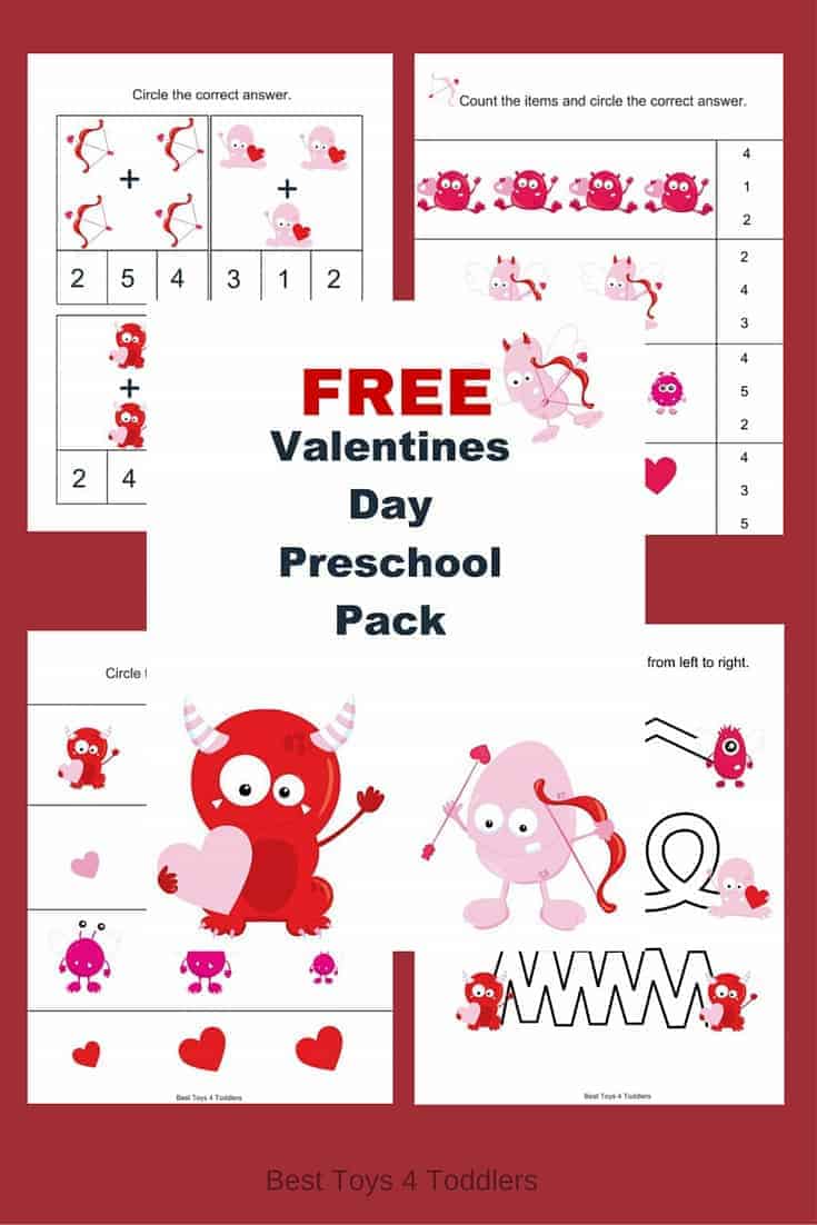 FREE-Valentines-day-printable-pack-for-toddlers-and-preschoolers 22 Printable Valentines Worksheets for Kids