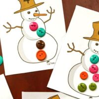 Snowman-Buttons-Counting-Cards-200x200 Snowman Printables for Preschoolers