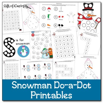 Snowman-do-a-dot-printables-Gift-of-Curiosity Snowman Printables for Preschoolers