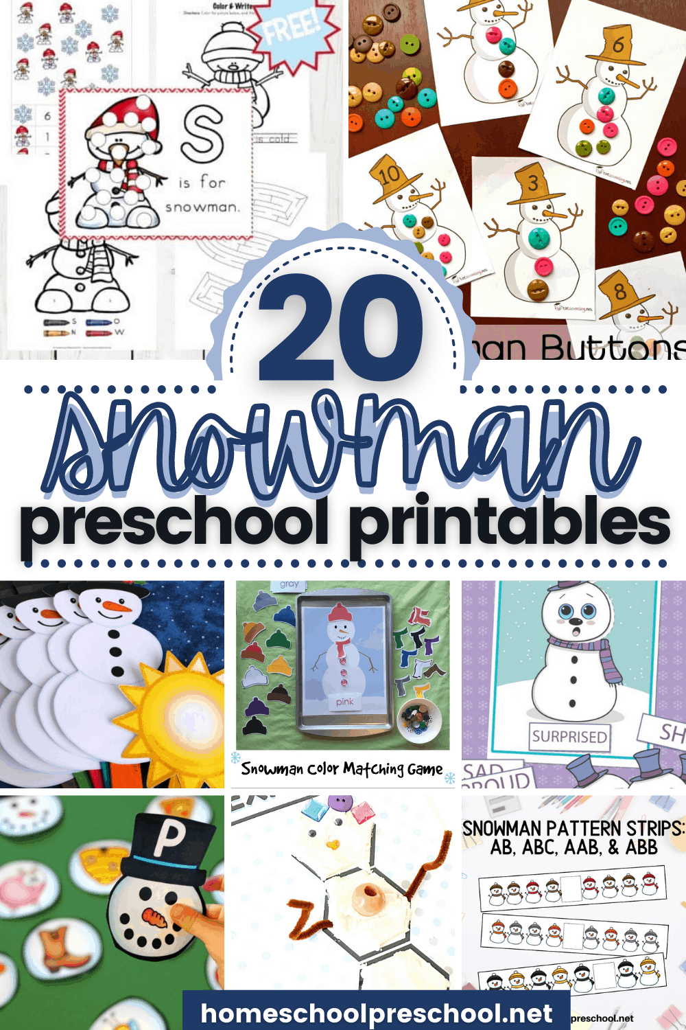 Snowman Printables for Preschoolers