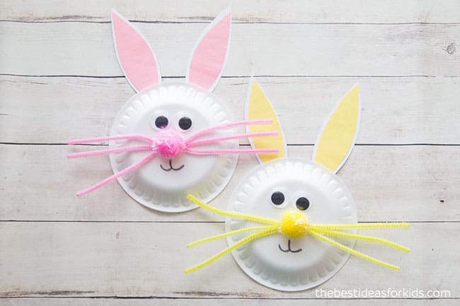 Easter-Bunny-Paper-Plate-Craft-for-Kids Rabbit Crafts for Preschoolers