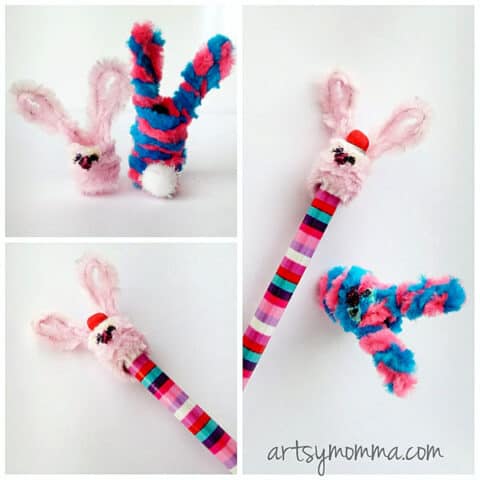 Pipe-Cleaner-Bunny-Pencil-Toppers-480x480 Easter Bunny Crafts for Preschoolers