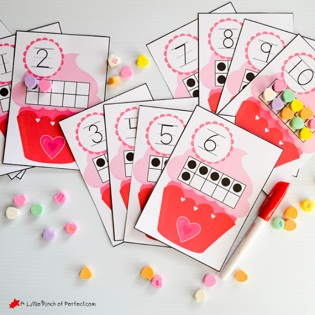 ValentinesCupcakeFree10FramesPrintables_ALittlePinchofPerfect1copy Free Printable Valentine Activity Pages
