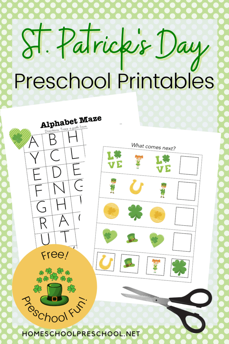 Printable St. Patrick’s Day Activities for Preschoolers