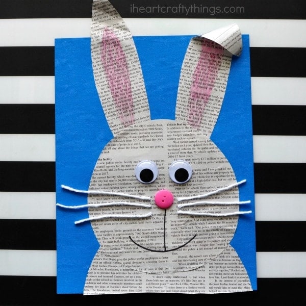 newspaper-bunny-craft Easter Bunny Crafts for Preschoolers