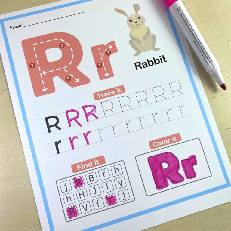 Printable Rabbit Activities for Preschoolers