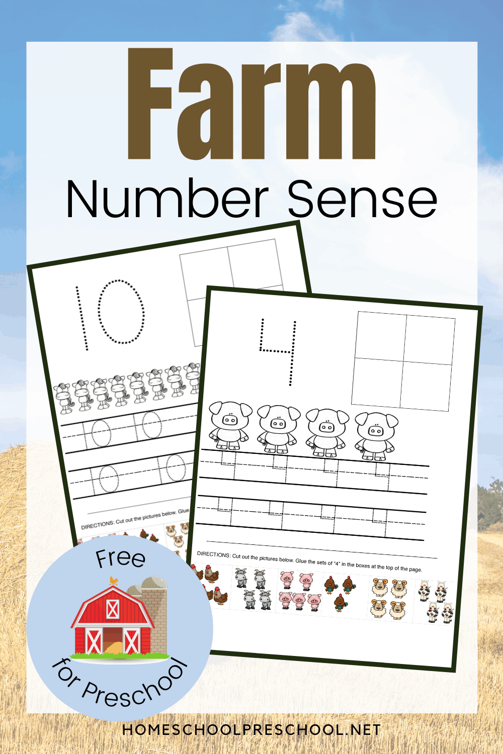 Farm Themed Number Sense Activity Pages