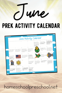 June Preschool Activity Calendar