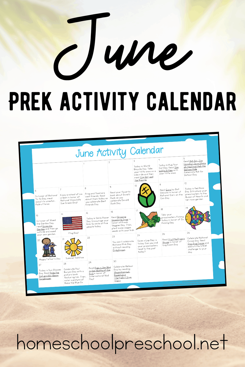 June Preschool Activity Calendar