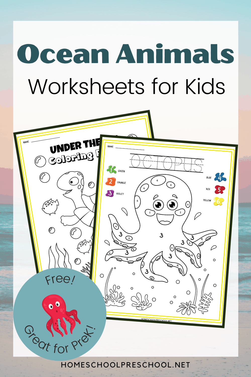 Free Printable Activities with Ocean Animals for Kids