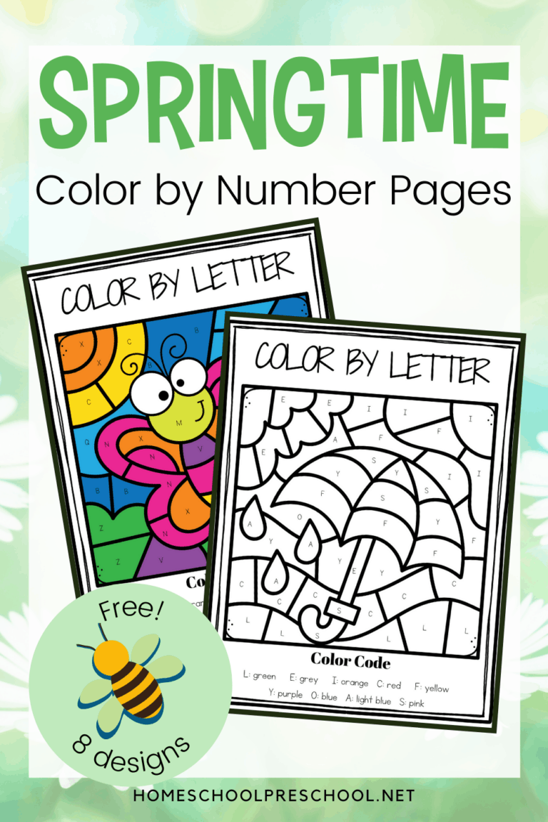 Spring Color by Alphabet Worksheets