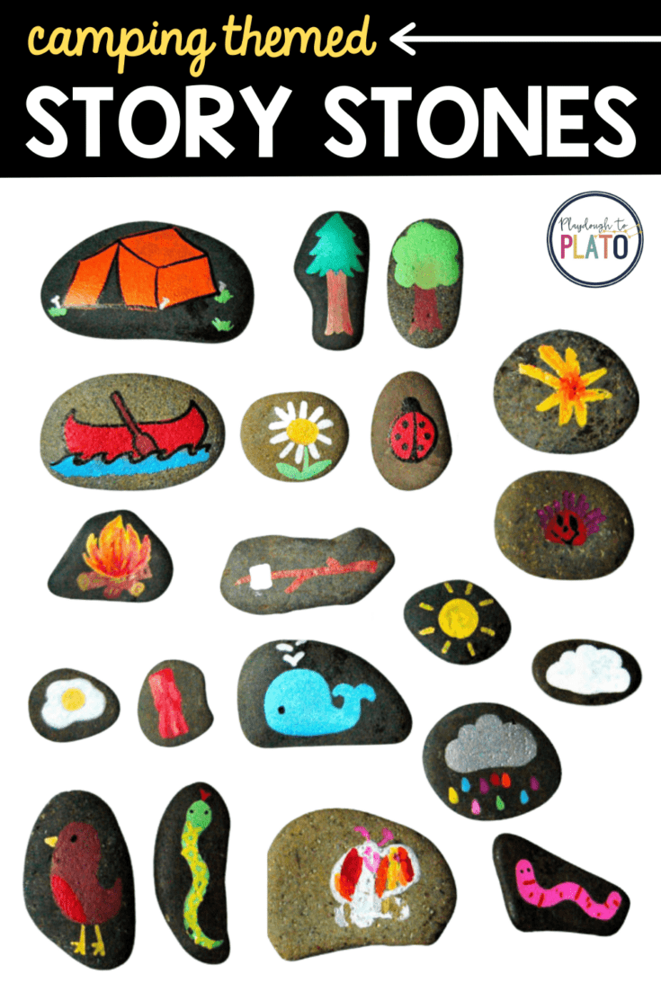 Camping-Themed-Story-Stones-735x1103 Camping Crafts for Preschoolers