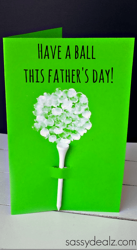 fingerprint-golfball-fathers-day-card Homemade Fathers Day Gifts for Sports Fans