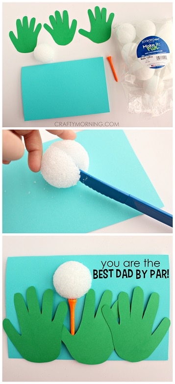 handprint-golfer-fathers-day-craft-card-for-kids Homemade Fathers Day Gifts for Sports Fans