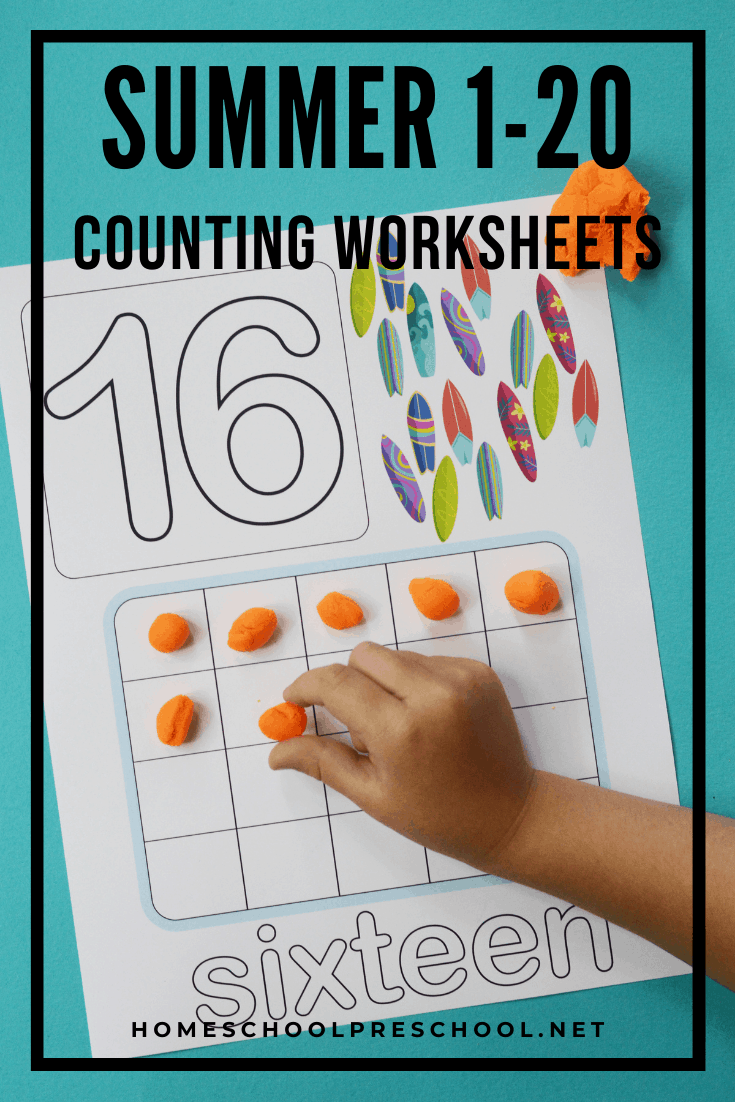 Summer Ten Frame Counting Worksheets