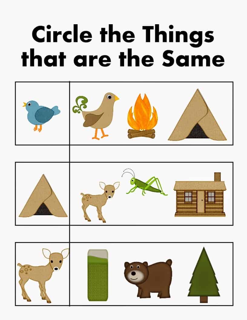 16 Free Preschool Camping Theme Printables for Summer