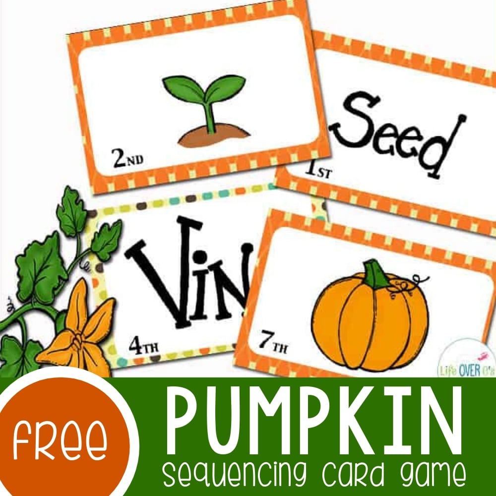 Pumpkin-Sequencing-Game-for-Fall-Featured-Square-Image- Pumpkin Life Cycle Preschool Activities