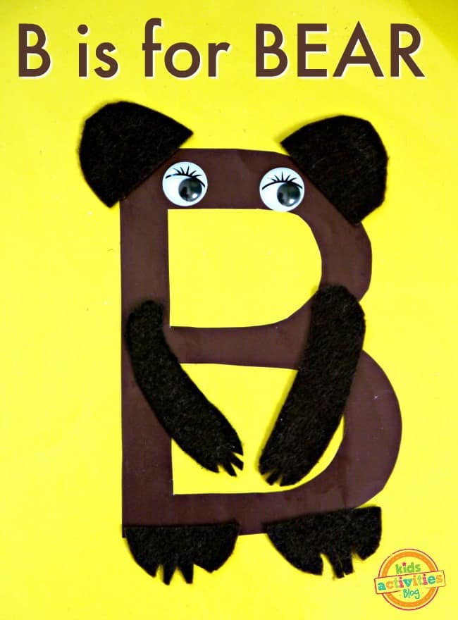 b-is-for-bear- Letter B Crafts for Preschoolers