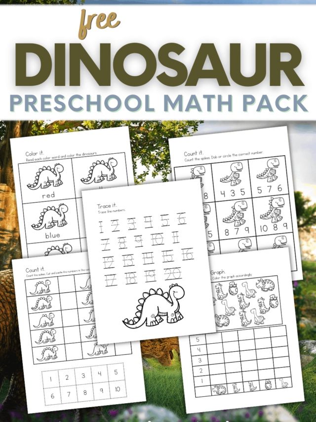 Dinosaur Preschool Math Activities Story