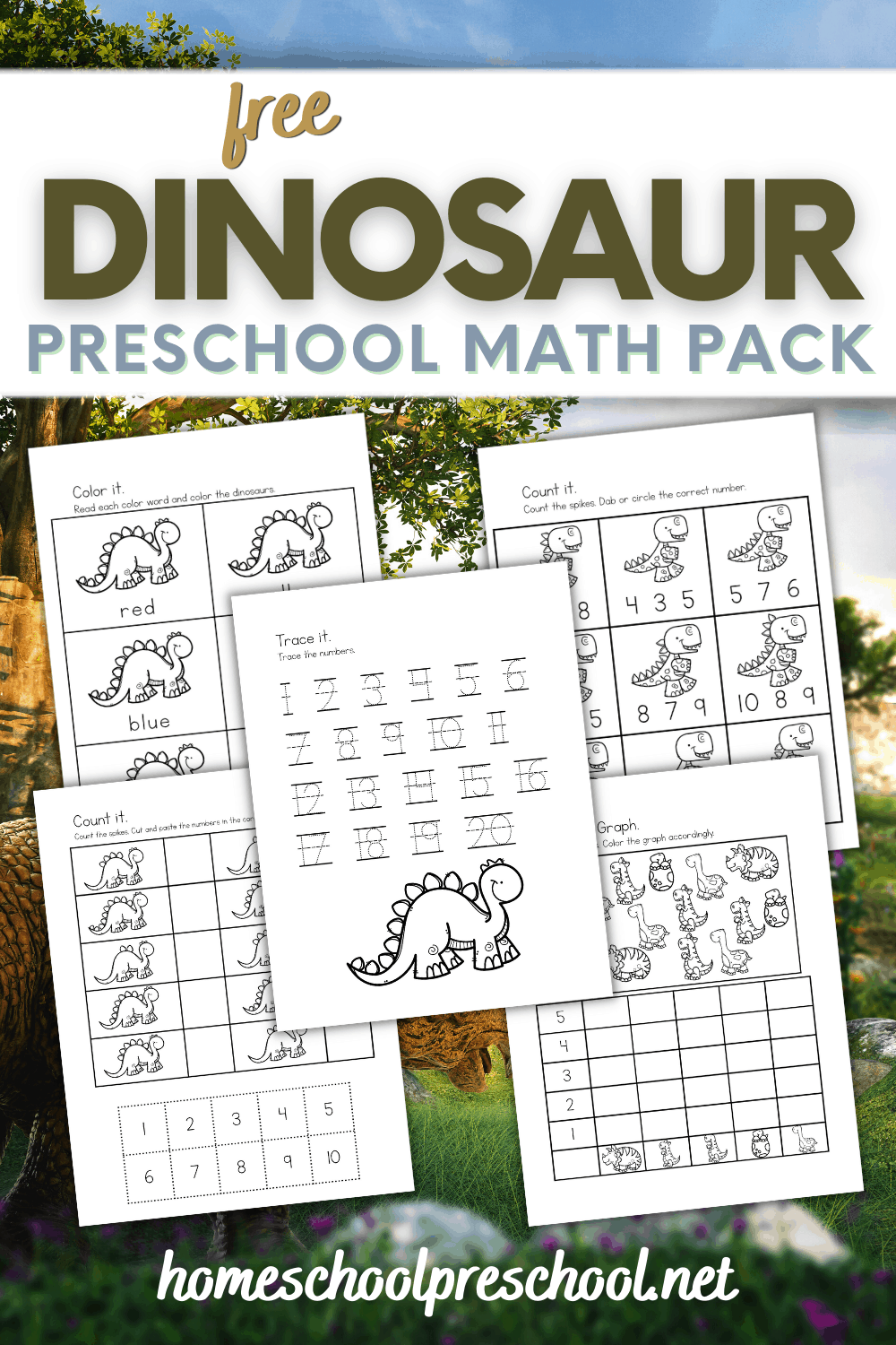 Free Dinosaur Math Printables