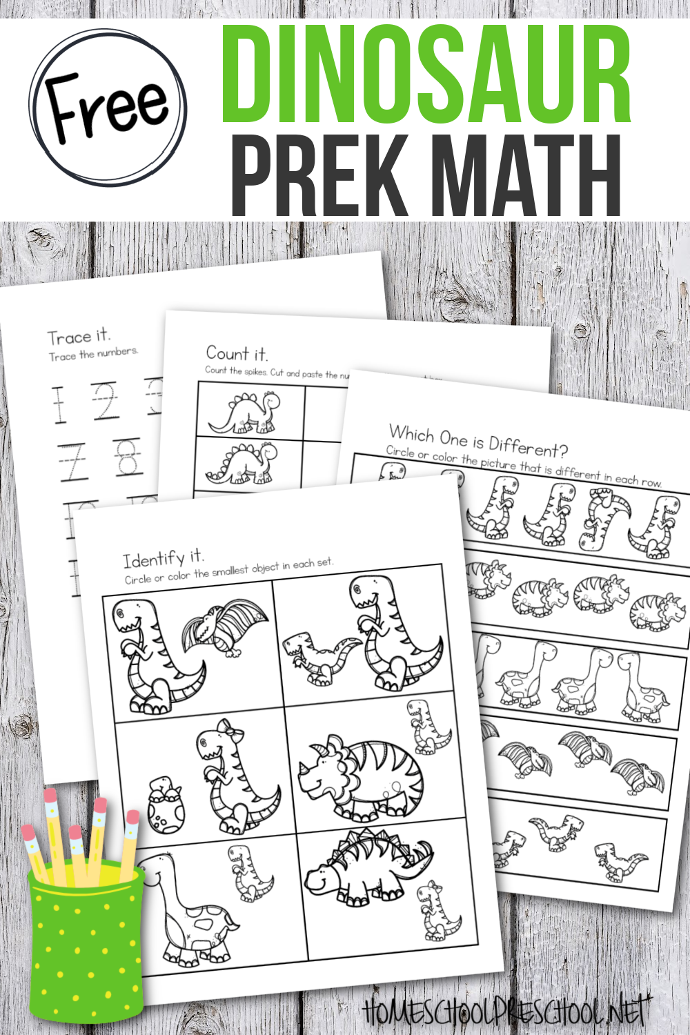 Dinosaur Preschool  Math Activities