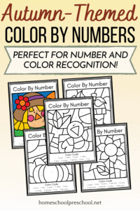 Fall Color by Number Worksheets