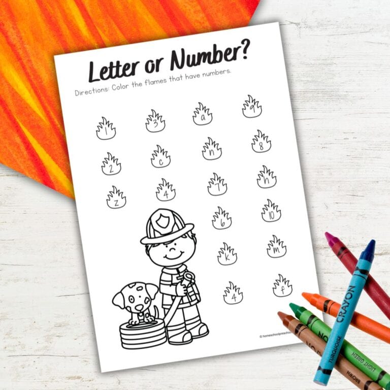 Free Firefighter Math Worksheets for Preschoolers