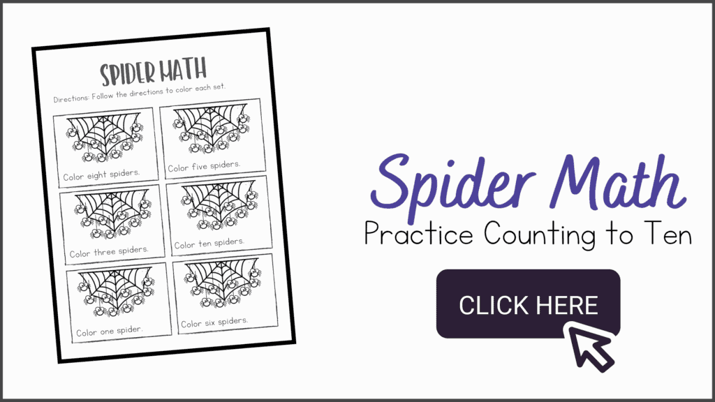 Free Printable Spider Counting Worksheets for Preschool