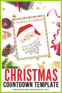 Printable Christmas Countdown Template for Preschoolers
