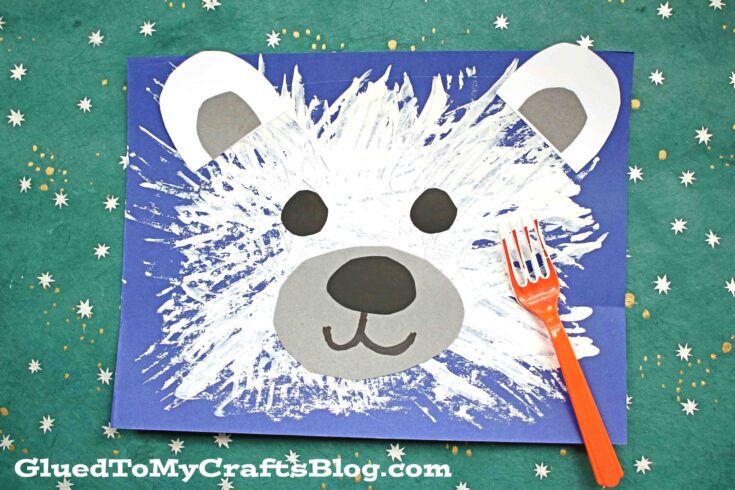 fork-painted-polar-bear-kid-craft-3-scaled-735x490 Polar Bear Art for Kids