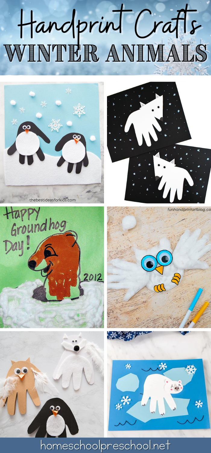 7 Adorable Handprint Winter Animals Crafts for Kids