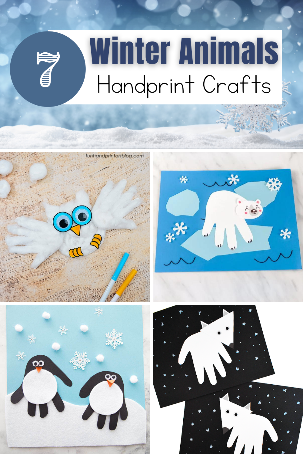 Handprint Winter Animals