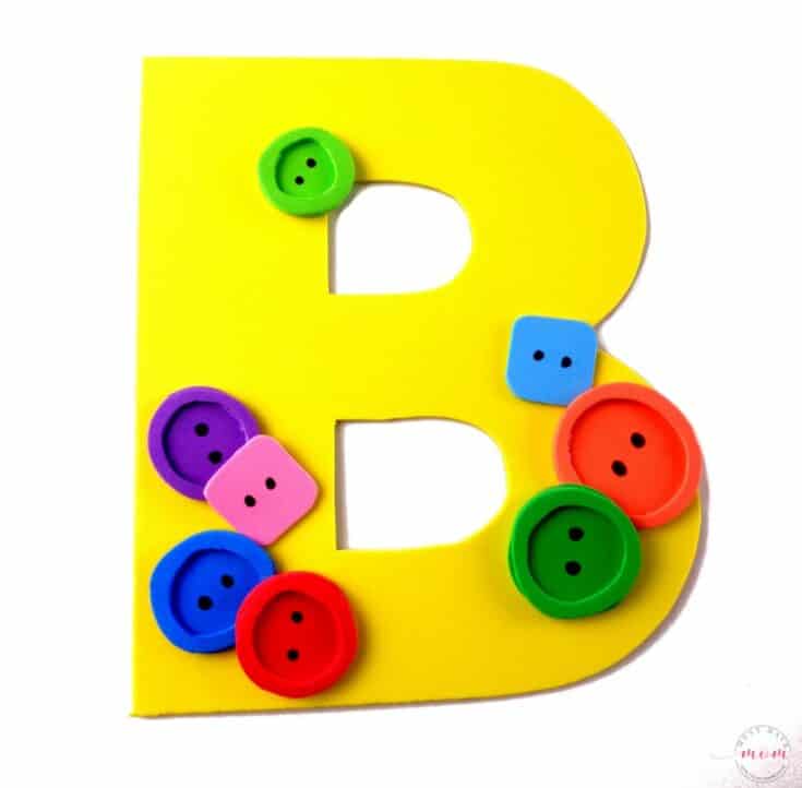 foam-b-is-for-buttons-craft-735x722 Letter B Crafts for Preschoolers