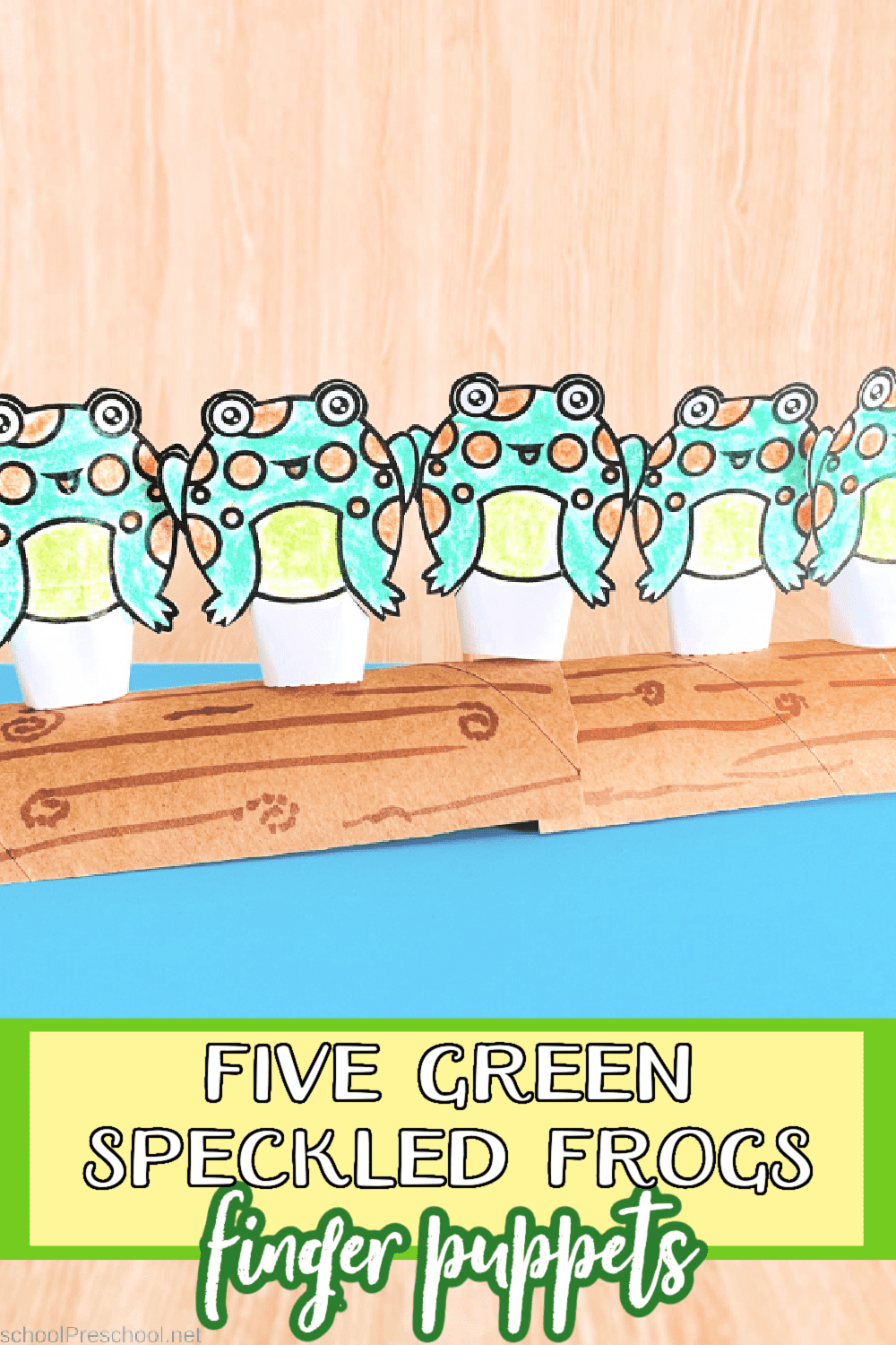 5 Green Speckled Frogs Printable