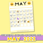 FREE Printable May Preschool Activity Calendar