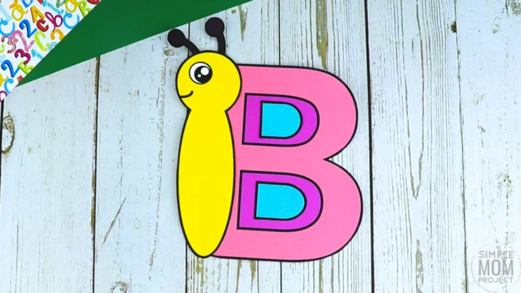 printable-b-is-for-butterfly-craft-735x413 Letter B Crafts for Preschoolers