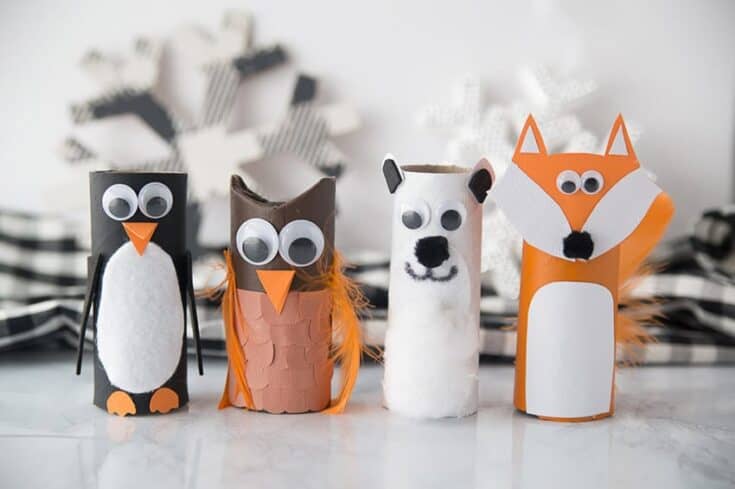 Winter-Toilet-Paper-Roll-Animals-Cover-735x489 Cardboard Tube Animals