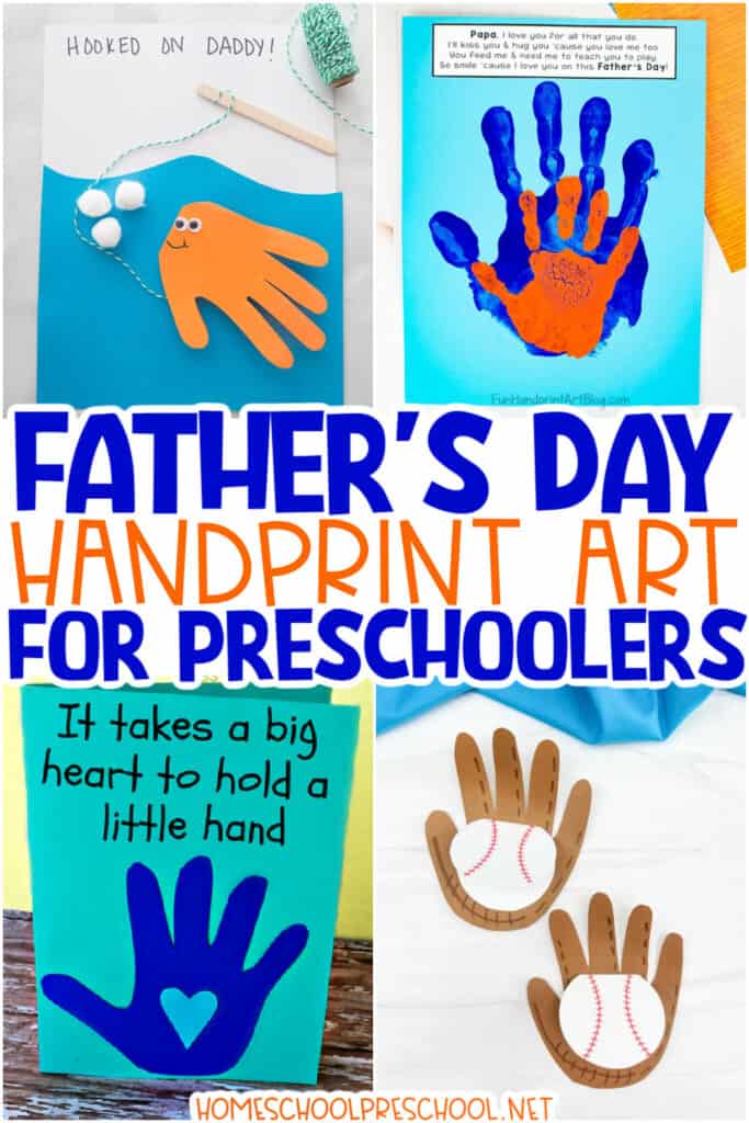 pin collage of fathers day handprint art for preschoolers