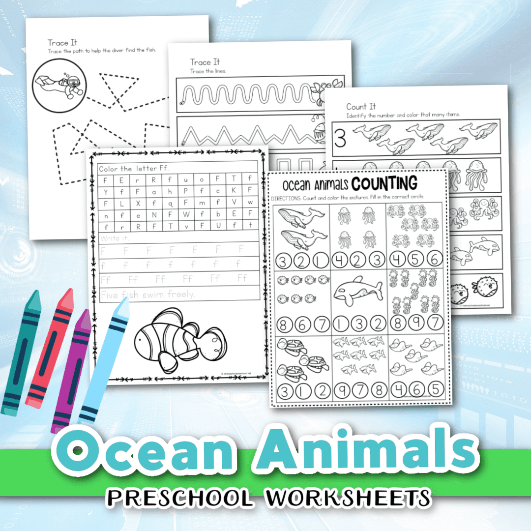 Free Printable Ocean Animals Worksheets for Preschool
