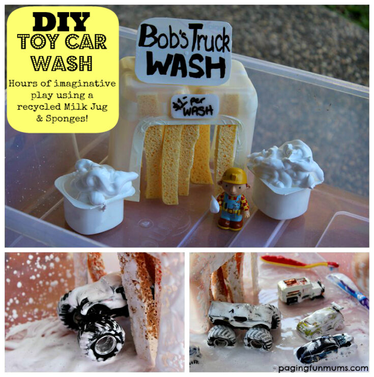 DIY-Toy-Car-Wash-using-a-recycled-Milk-Jug-and-Sponges-735x741 Outdoor Water Play for Kids