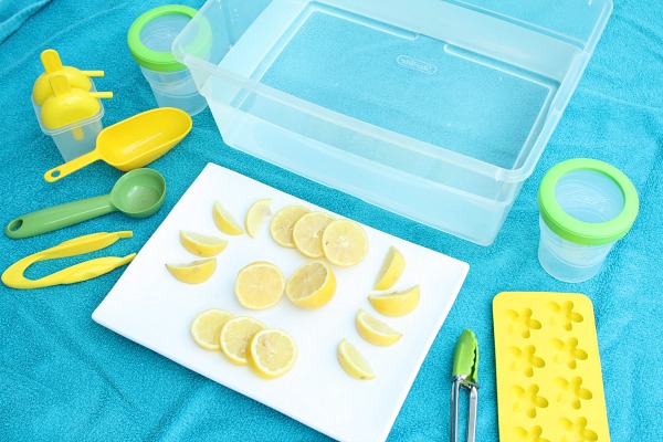 Materials-for-lemon-sensory-play Outdoor Water Play for Kids