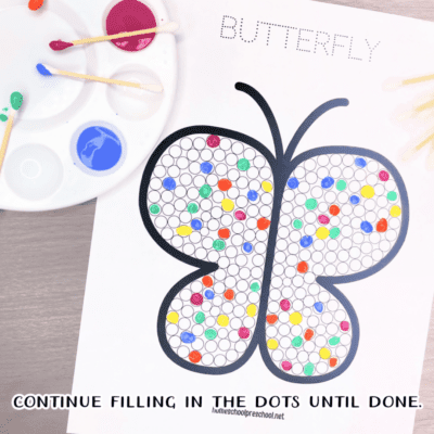 Butterfly Dot Art Printable - Homeschool Preschool
