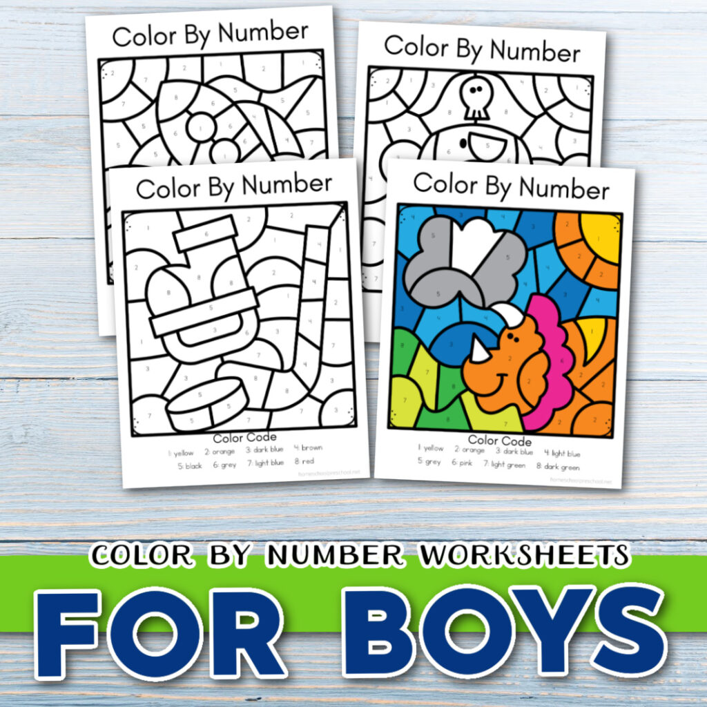 color-by-number-printable-1024x1024 Color by Number for Boys