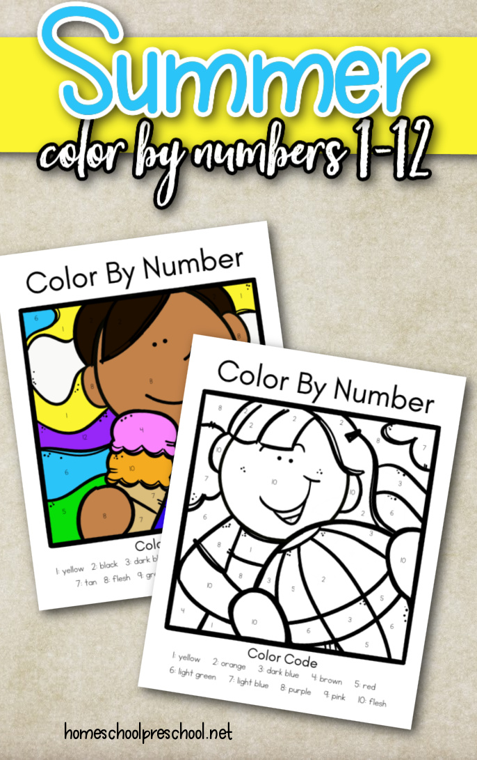 Summer Themed Color by Number