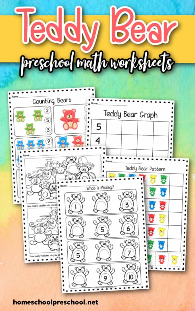 Bear Preschool Counting Worksheets