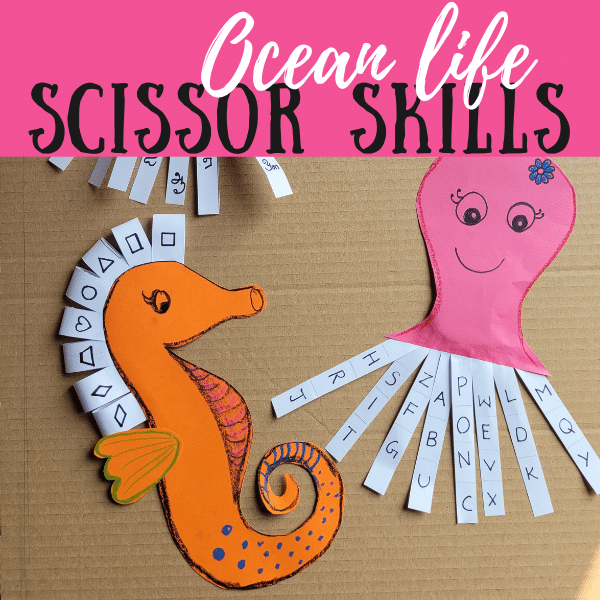 Ocean-Life-scissor-Skills Ocean Themed Math Activities